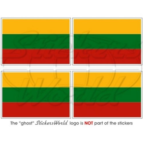 Litauische Flagge Aufkleber 5,1cm - 4 Stück Vinyl Sticker Für Auto & Helm