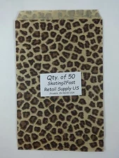 Qty. 50 Leopard Print Design Paper Merchandise 6" x 9" Bag Retail Shopping