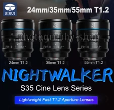 Sirui 24mm 35mm 55mm T1.2 S35 APS-C Cinema Lens for Sony E Canon RF Fuji X M4/3