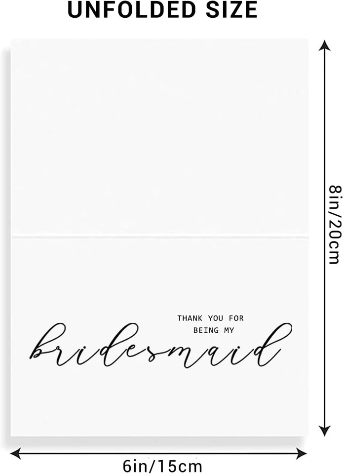 PACK de 14 tarjetas de agradecimiento por ser mi dama de honor |Ceremonia de boda interior en blanco Th Foto 3 de 4