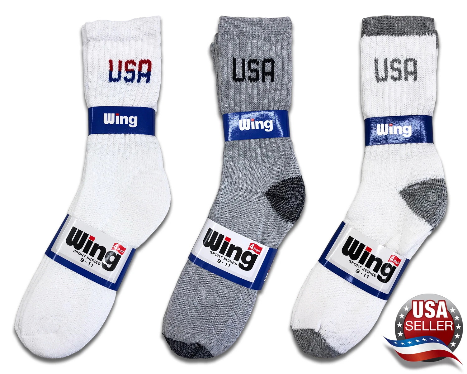 12 Pairs Mens USA Logo Socks Sport Cotton Crew American Theme 1 Dozen Pack
Opens in a new window or