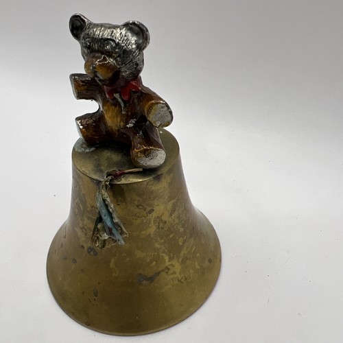 Vintage Collectible Solid Brass Teddy Bear Bell - Picture 2 of 5