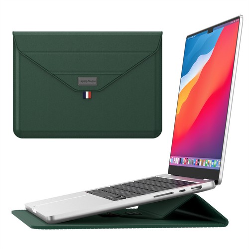 Leather Sleeve Stand Case Bag Cover For MacBook Air Pro 13 14 15 16 inch Laptop - Picture 21 of 24