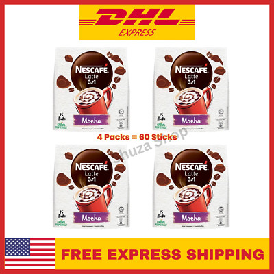 NESCAFE Latte Mocha 4 Packs 60 Sticks (1 Set) Instant Coffee FREE SHIPPING