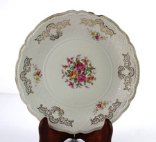 Bavaria Winterling piatto piano da dolce in porcellana design floreale filo oro