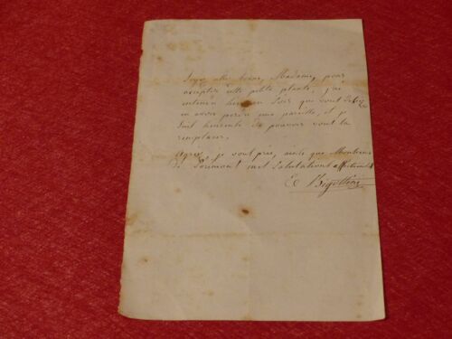 Ca 1820 Autographed Letter Signed Emilie Bigottini (Opera Dancer) Napoleon I