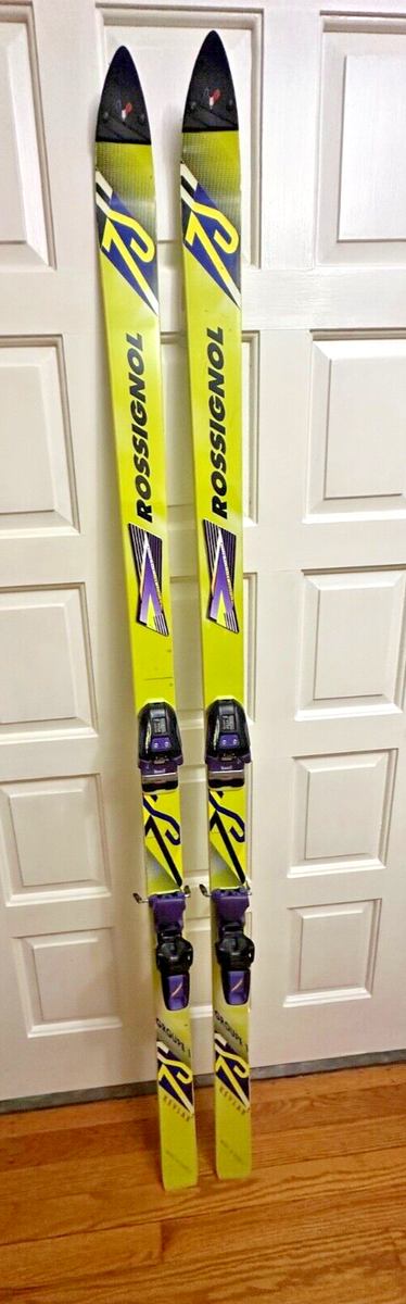 1990s Rossignol 7S K Equipe Downhill Slalom Race Skis 188cm, Neon