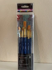 Craftgear Gold Taklon 10 Piece Set Paint Brushes