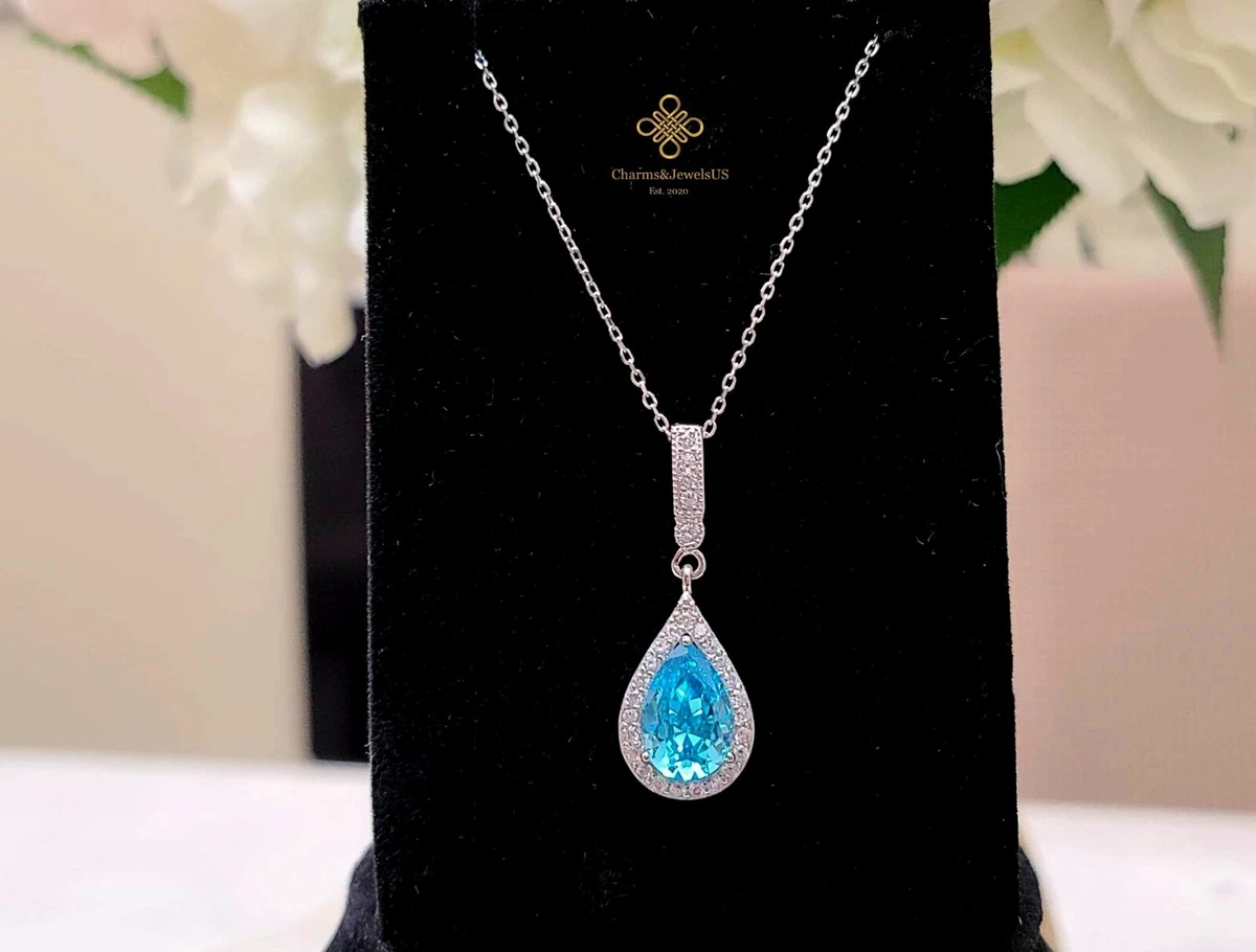 Genuine blue 2024 topaz necklace