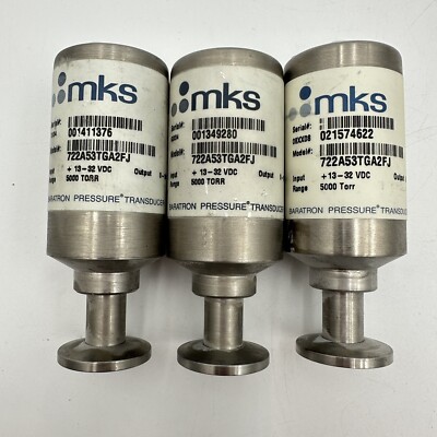 x3 MKS 722A52TGA2FJ Baratron Pressure Transducer - 500 Torr - Used & Working