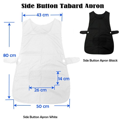 Ladies Women Side Button Tabard Apron 50x80 cm - Picture 2 of 5