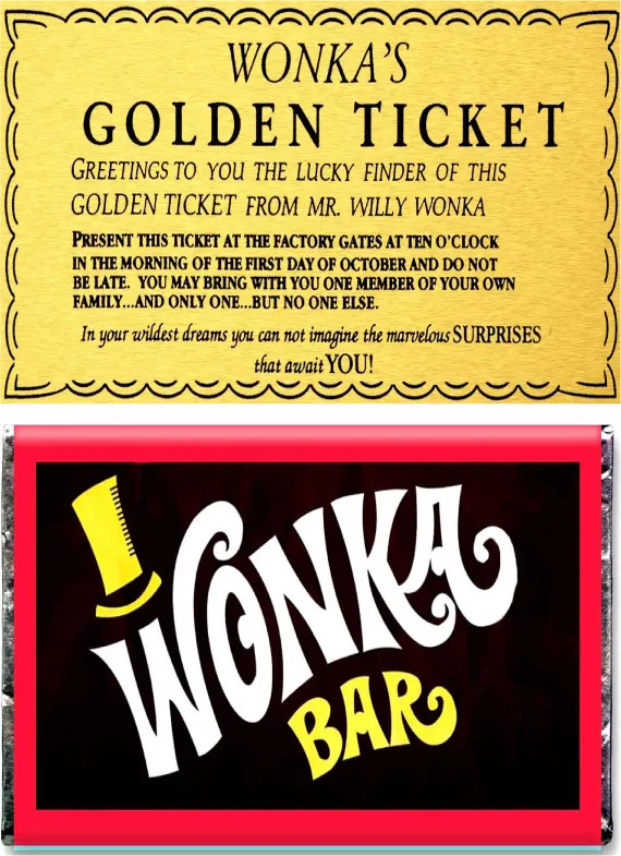 Golden ticket wonka bar deals