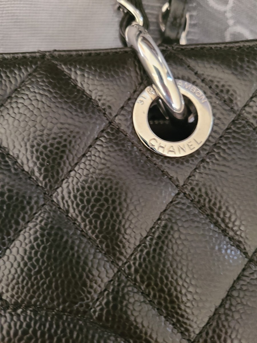 CHANEL Grand Shopping Tote GST Bag Dark Brown Quilted Caviar