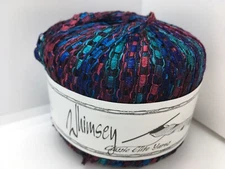 Classi Elite Whimsey #4046 Blue Red Wine Teal Burgundy Ladder Ribbon Yarn 50gr