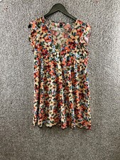 Shein Floral Empire Waist Dress V-Neck Short Sleeve Summer Dress Women's Size L