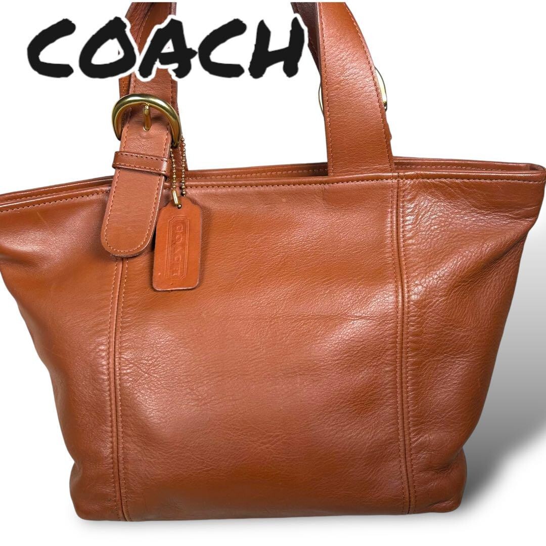 バッグ vintage OLD COACH brown hand bag 4133 Vintage COACH 4133 Old Coach Leather Tote Bag Brown