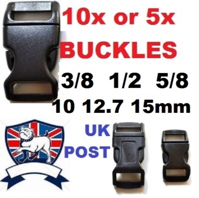SCHNELLVERSCHLUSS SCHNALLE CLIP 10mm 3/8 12mm 1/2 15mm 5/8 PARACORD ARMBAND 10X 100X