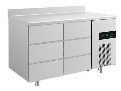 Gastro Edelstahl Kühltisch Umluft 3/3 Schubladen Aufkantung 1400x700x850mm 