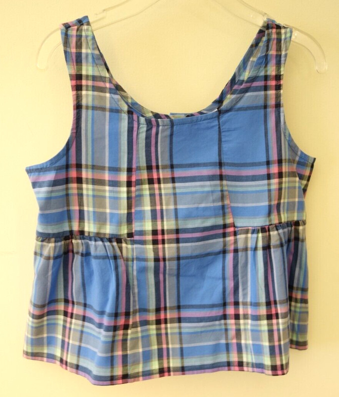 NWT  Tea Collection Madras Button Back Top Girl's Size 10
