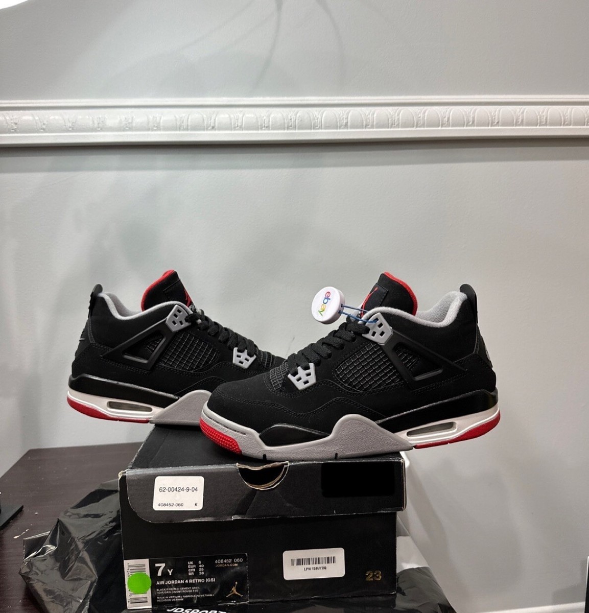 Air Jordan 4 Retro Bred 2019 Gs Size 7y | eBay