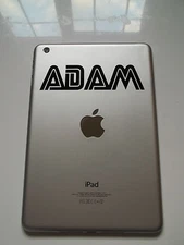 Personalised Name Sticker for Apple iPad Mini Retro Font Tablet Vinyl Decal