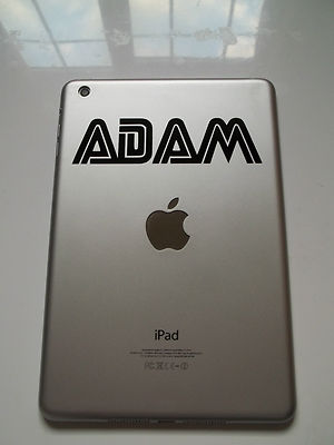 Personalisierter Namensaufkleber für Apple iPad Mini Retro Schrift Tablet Vinyl Aufkleber