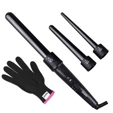 3 in 1 Curling Iron, Curler Wand Set with 3 Interchangeable Ceramic Curling B...