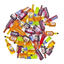 40 PCS Miniature Beer Bottles Mini Wine Drinks Glass Model Mixed Sets Simulat...