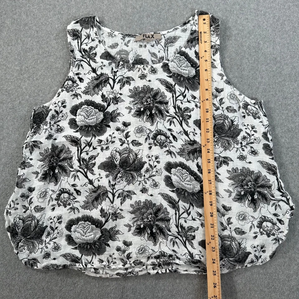 FLAX Linen Floral Tank Top Women's 1G / 18-20 Lightweight Laganlook - Image 2 of 4