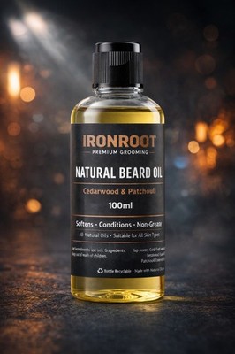 Natürliches Bartöl für Männer 100ml - Zedernholz & Patchouli - macht weich & pflegt