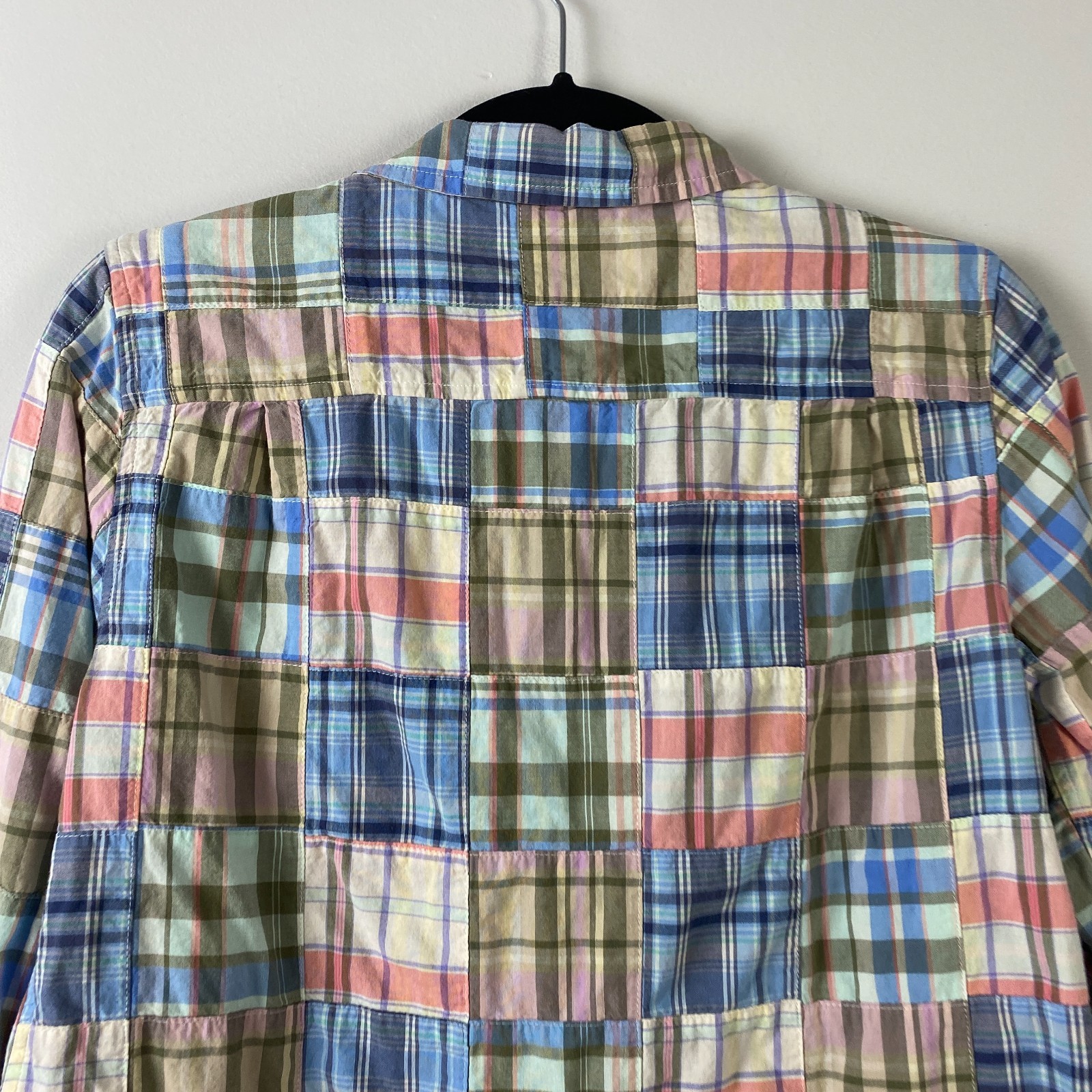 LL Bean Madras Textured Patchwork Button Up Shirt… - image 7