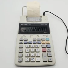 Sharp EL1750V Printing Calculator 12 Digits AC Adapter Paper WORKS - Needs Ink