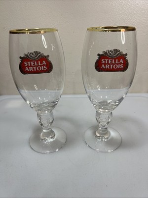 40cl Stella Artois Belgium  Special Edition 600 yrs  Beer Stein Glass - Set of 2