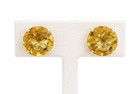 Genuine 9.46 ct Yellow Topaz Stud Earrings in 14K White Gold – Free Certificate — photo 2