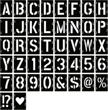 YEAJON 6 Inch Letter Stencils Symbol Numbers Craft Stencils, 42 Pcs 6 inch 