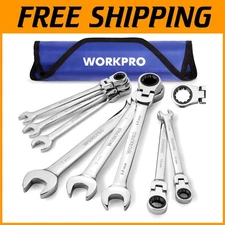 8-Piece Metric Flex-Head Ratcheting Wrench Set