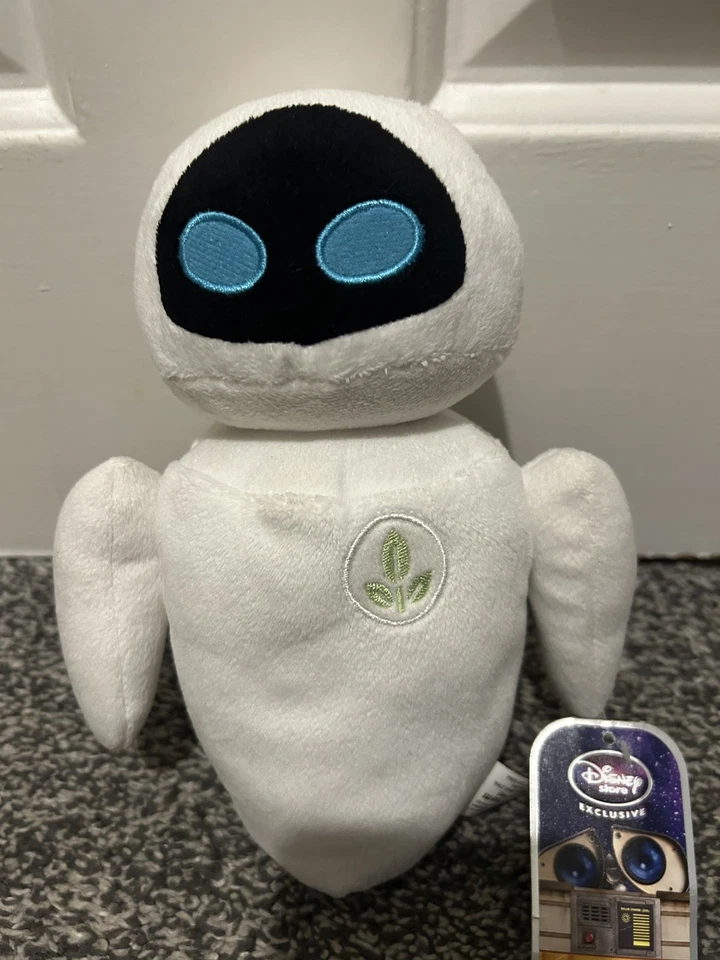 Disney Store WALL-E EVE ROBOT Plush Open Eyes rotation head RARE new tags - Image 4 of 4