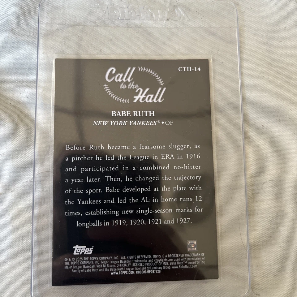 Call To The Hall babe Ruth CTH-14 - Image 2 of 3