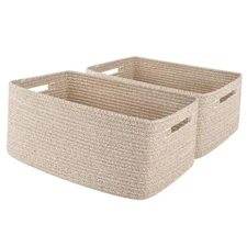  Storage Basket for Shelves, Closet Cube Storage Bins 17.72*12.99*7.87 Brown
