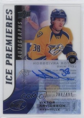 2015 Upper Deck Ice Premieres /499 Viktor Arvidsson #IPA-VA Rookie Auto RC 0c5k