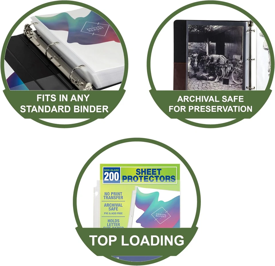 Samsill Heavy Duty Sheet Protectors for 3 Ring Binders, 8.5 X 11 Clear Page Prot - Image 2 of 4