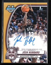 2024-25 Bowman Chrome U #35 Autographs Gold Refractors Josh Hubbard AUTO /50