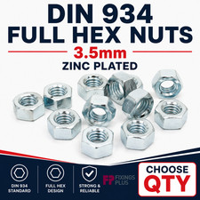 3.5mm Nuts BZP You Choose QTY M3.5 Bulk Deal Electrical Electrician Nut Zinc