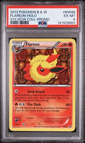Pokemon Flareon Holo Black & White Sylveon Collection Promo #BW88 PSA 6