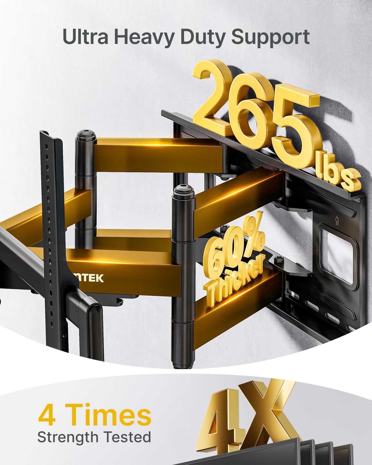 Heavy Duty XXL Full Motion TV Wall Mount for 60-120 inch Extra Large TVs 265lbs