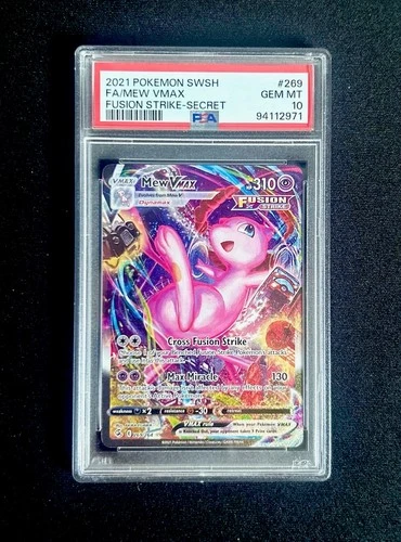 PSA 10 GEM MINT Mew VMAX Secret Rare Alt Art 269/264 Fusion Strike Pokemon 2021