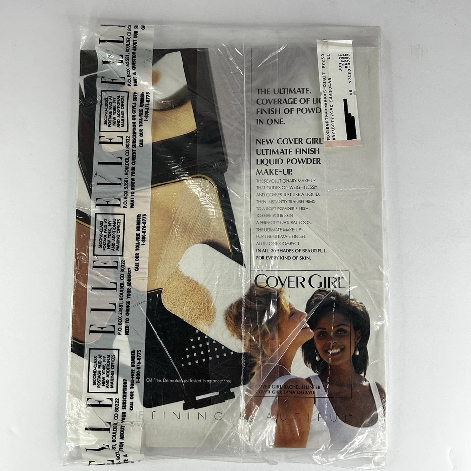 Vintage Elle Magazine June 1993 - *NEW SEALED* - Manon von Gerkan Cover Foto 3 de 4