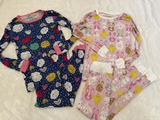 Little Sleepies Bamboo Pink Pastel Parade Spring Bunnies Pajamas 4T Girl  Bonus