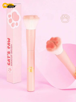 1 Stück Neu Katzenpfote Rouge Pinsel mit Aufbewahrungsbox, Professionelles Make-up Werkzeug Geeignet