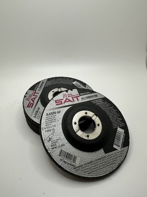 SAIT 20018 A46N Aluminum Grinding Wheel (Type 27/D) 4''X1/4''X5/8'', Open Box Of 5